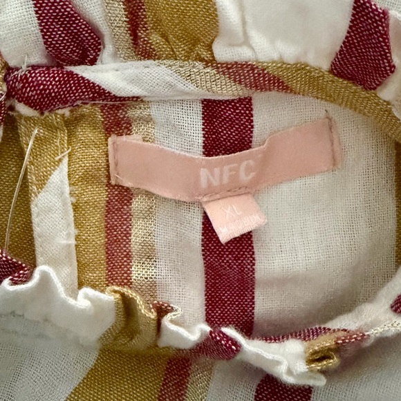 NFC Sleeveless Dress Shirt NWOT Gold, White & Burgundy Size XL - Picture 3 of 4